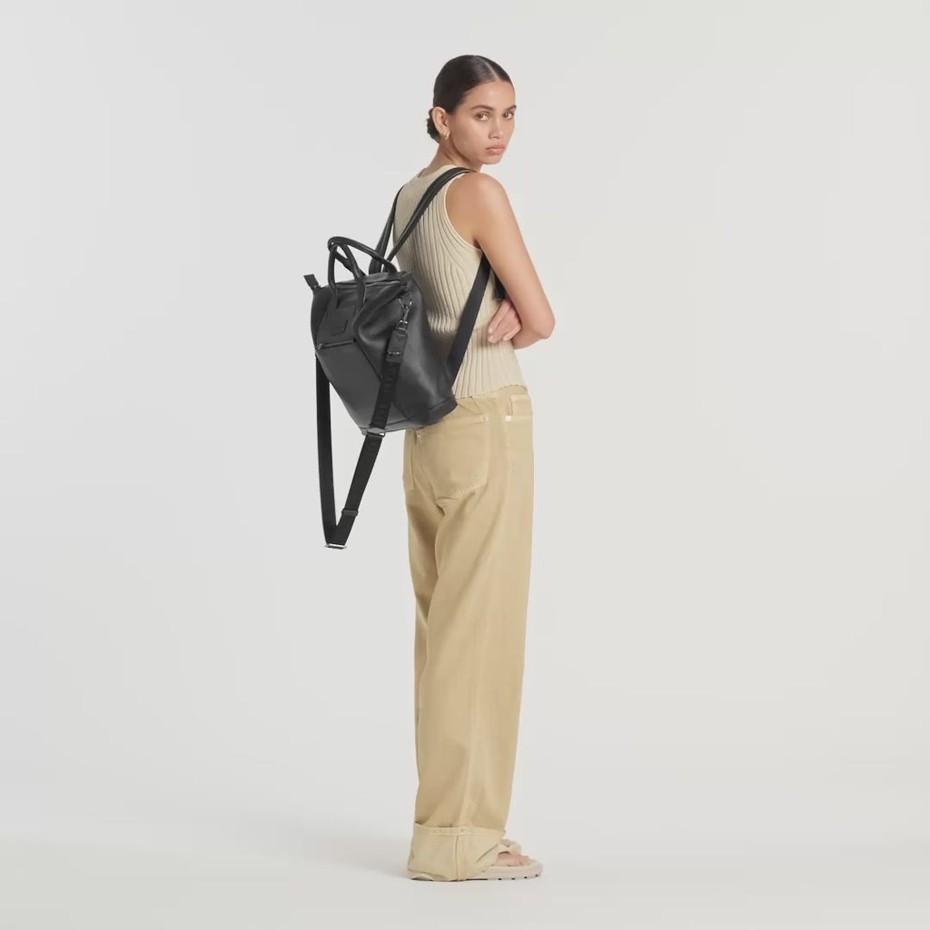 Status Anxiety Mini Waves Leather Backpack Cocoa