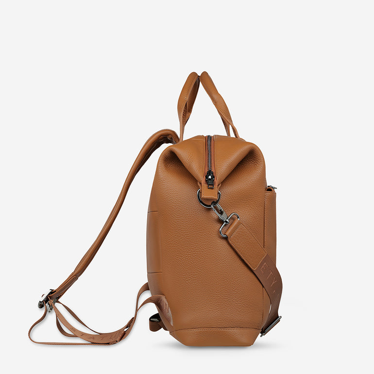 Status Anxiety Comes In Waves Leather Baby Bag Camel