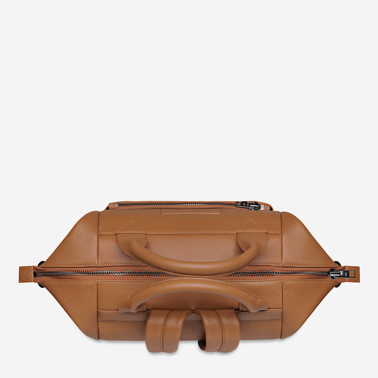 Status Anxiety Comes In Waves Leather Baby Bag Camel