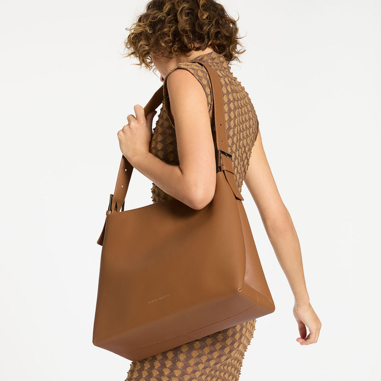 Status Anxiety Forget About It Women's Leather Tote Bag Camel