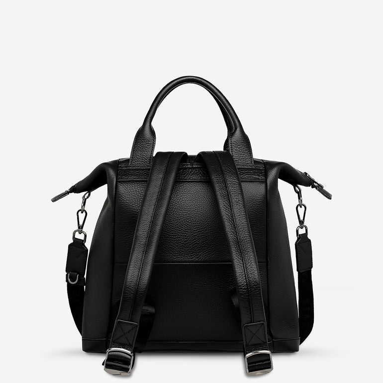 Status Anxiety Mini Waves Leather Backpack Black