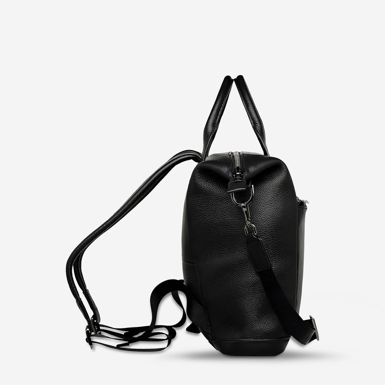 Status Anxiety Mini Waves Leather Backpack Black