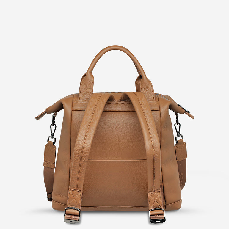 Status Anxiety Mini Waves Leather Backpack Camel