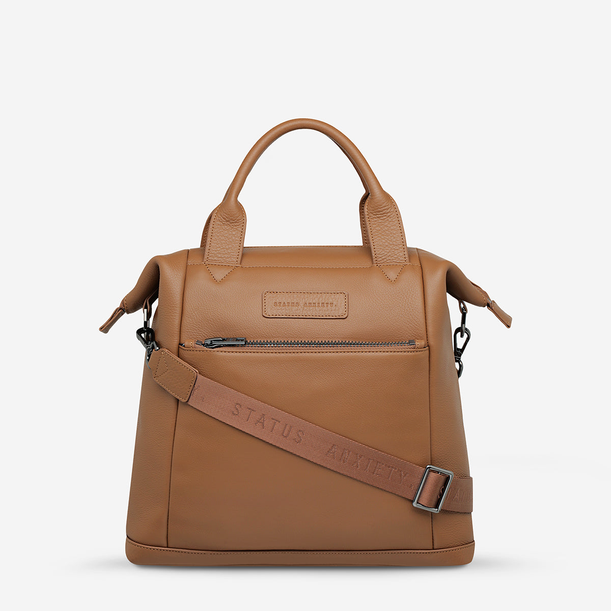 Status Anxiety Mini Waves Leather Backpack Camel