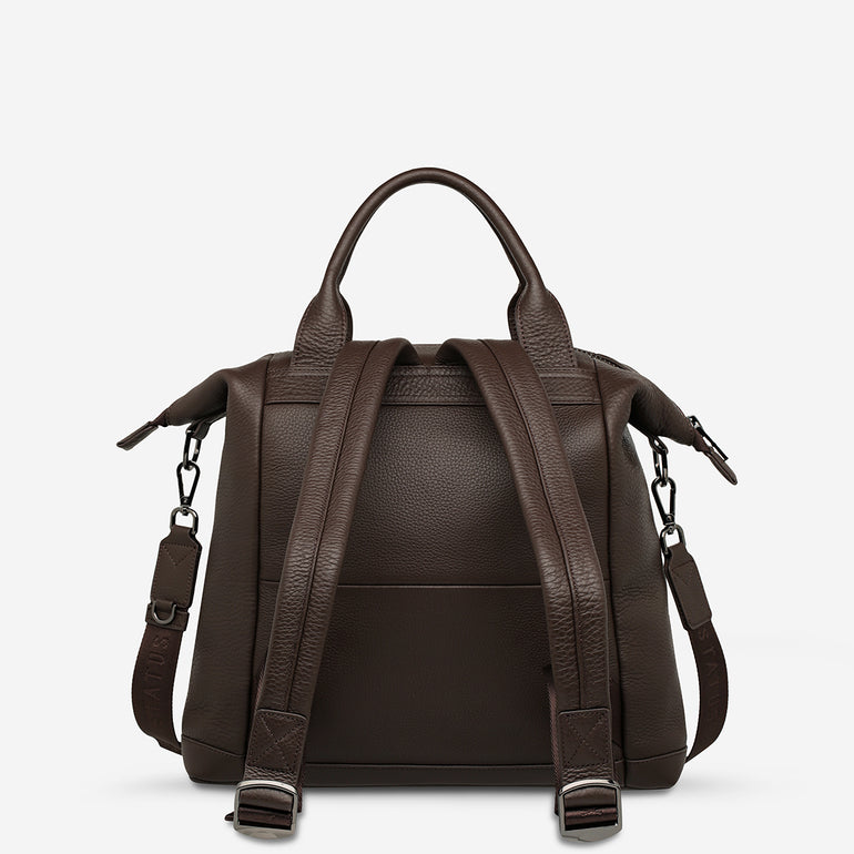 Status Anxiety Mini Waves Leather Backpack Cocoa