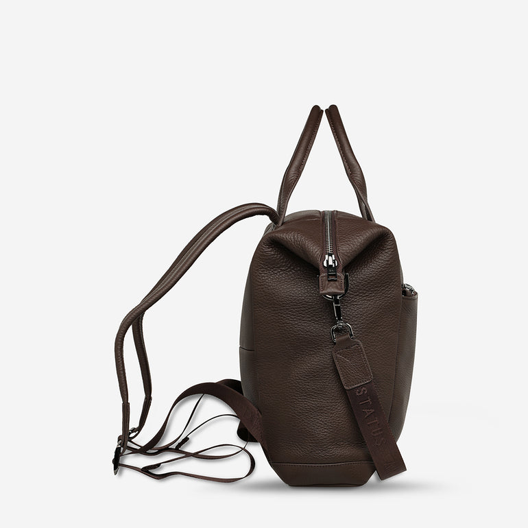 Status Anxiety Mini Waves Leather Backpack Cocoa