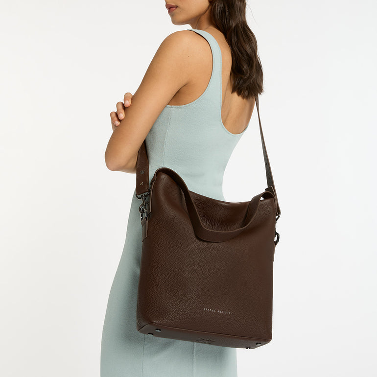 Status Anxiety Ready and Willing Women's Leather Tote Bag Cocoa