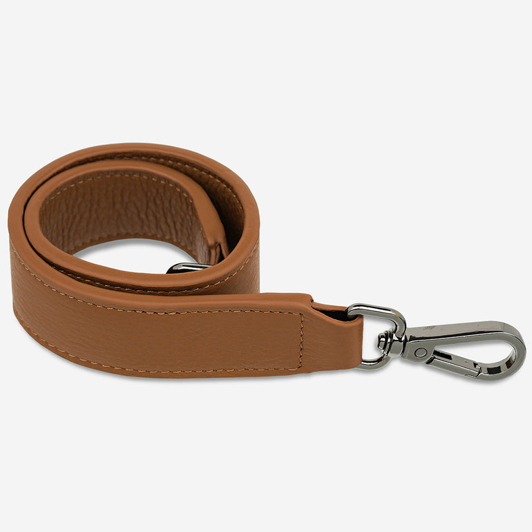 Status Anxiety Camel Short Leather Strap for Bags