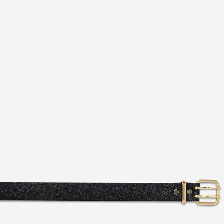 Status Anxiety Barely Moving Women’s Leather Belt Black/Gold