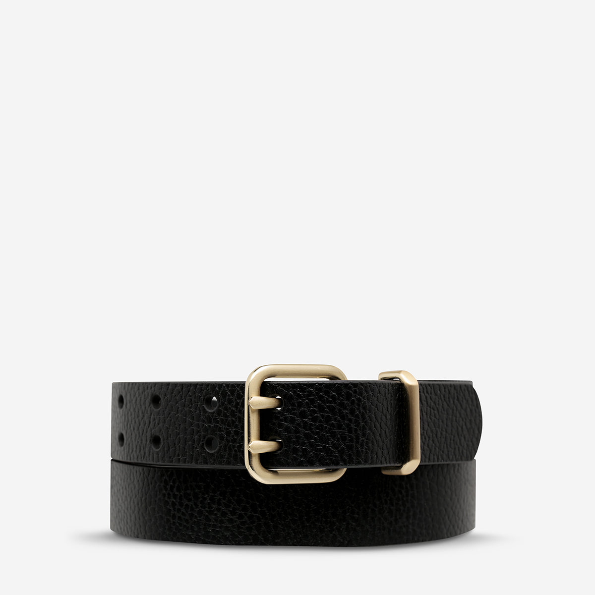 Status Anxiety Barely Moving Women’s Leather Belt Black/Gold