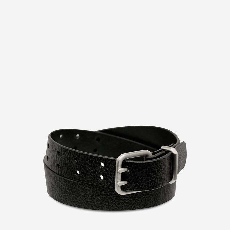 Status Anxiety Barely Moving Women’s Leather Belt Black/Silver