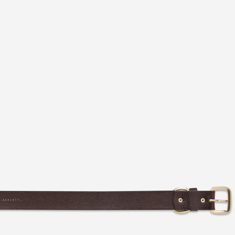 Status Anxiety Disarm Women's Leather Belt Choc/Gold