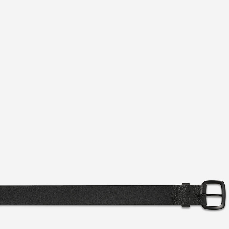 Status Anxiety Ease Up Unisex Leather Belt Black