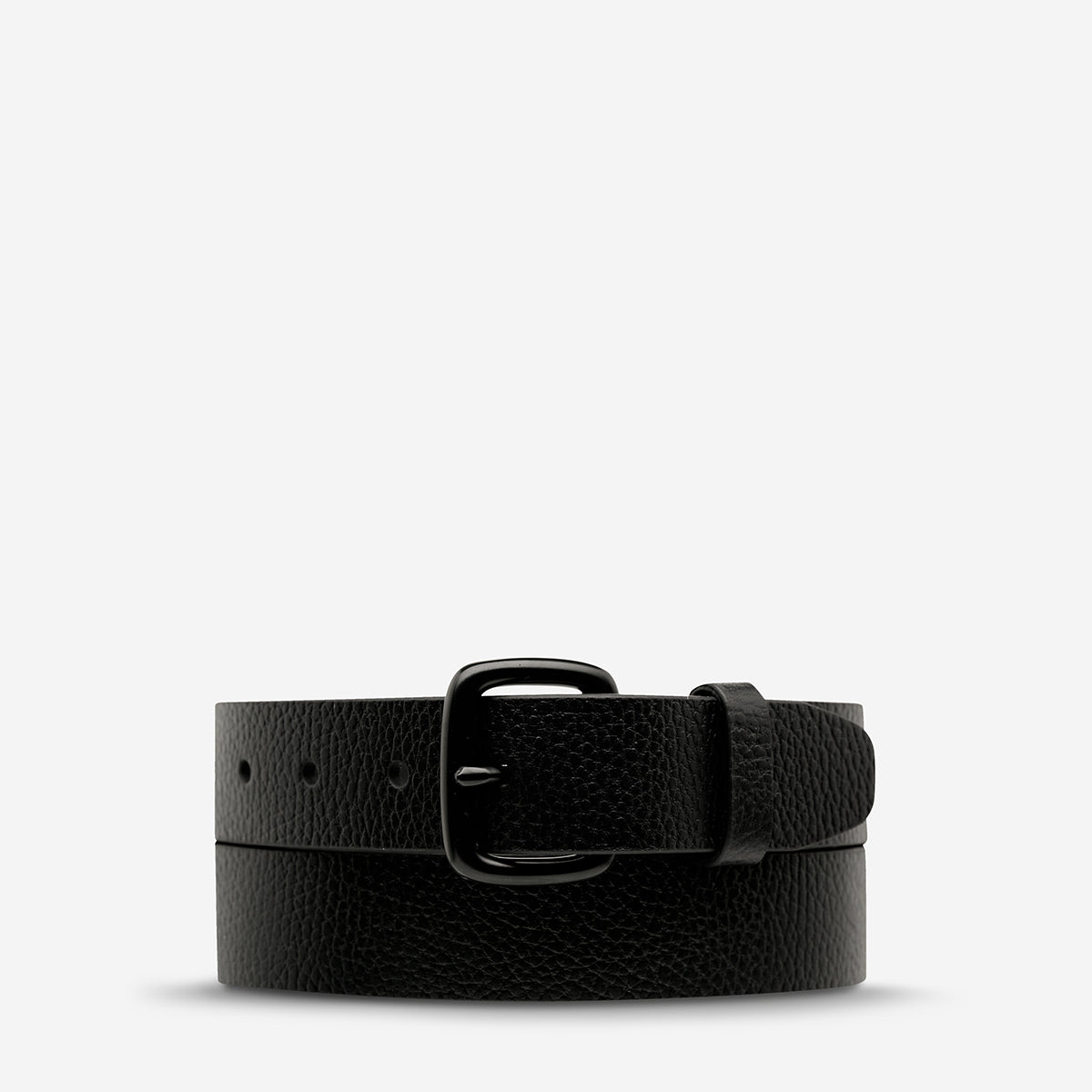 Status Anxiety Ease Up Unisex Leather Belt Black