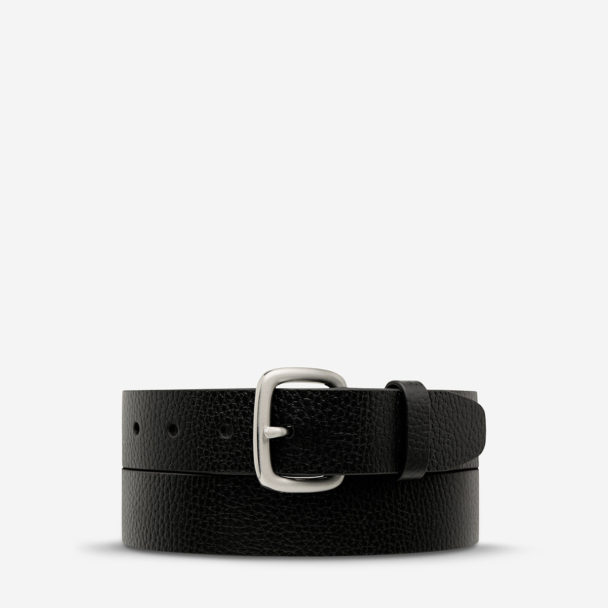 Status Anxiety Ease Up Unisex Leather Belt Black/Silver