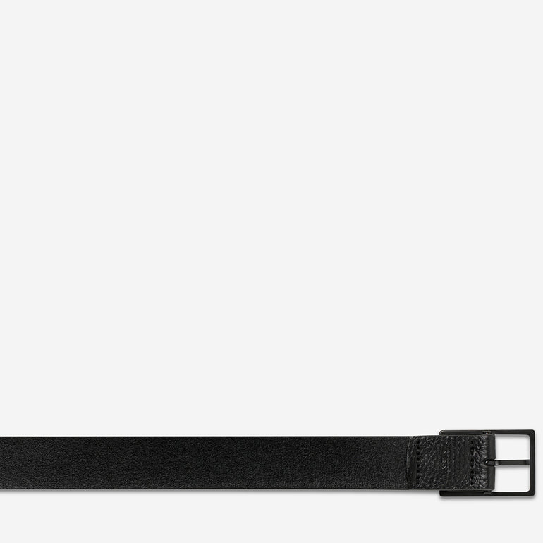 Status Anxiety Getting Real Unisex Leather Belt Black