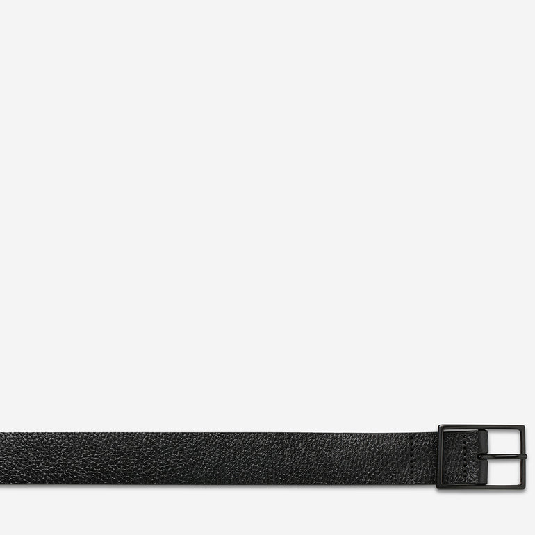 Status Anxiety Getting Real Unisex Leather Belt Black