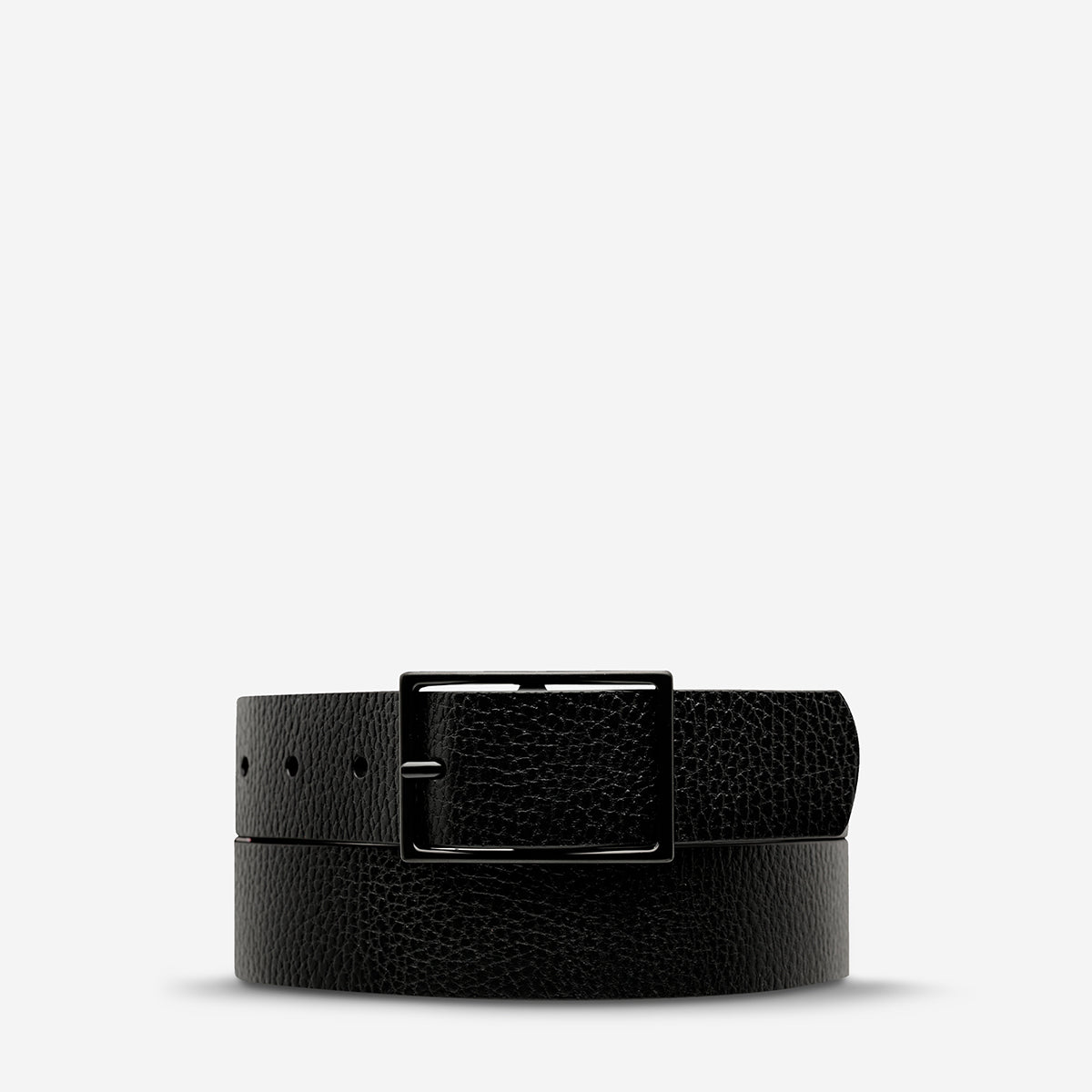 Status Anxiety Getting Real Unisex Leather Belt Black