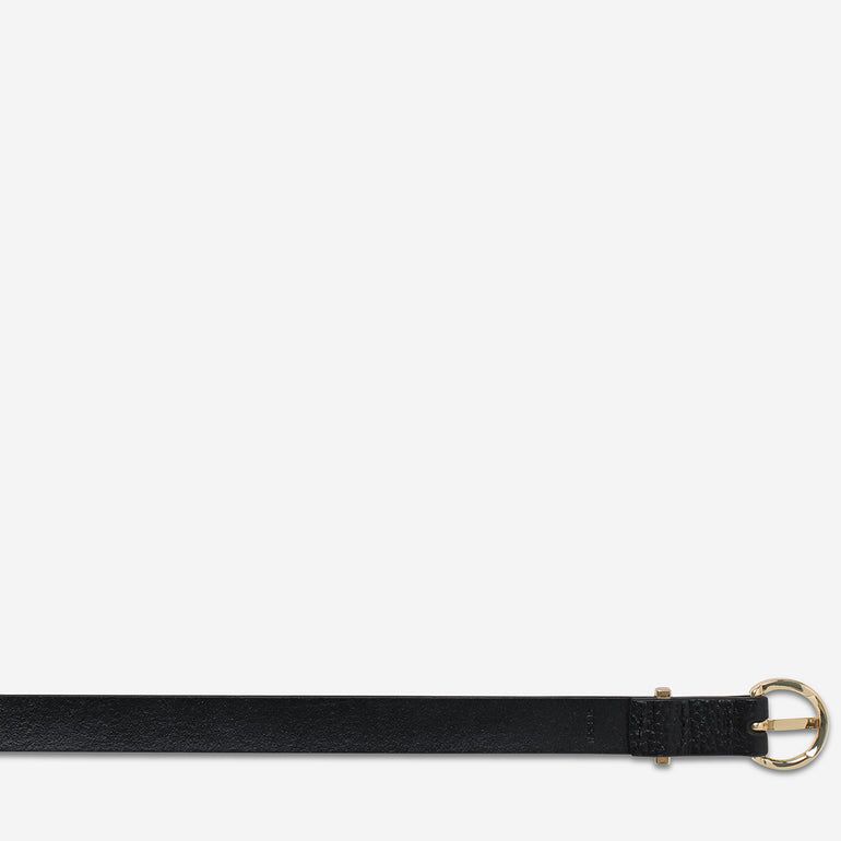 Status Anxiety Happens All The Time Women’s Leather Belt Black/Gold