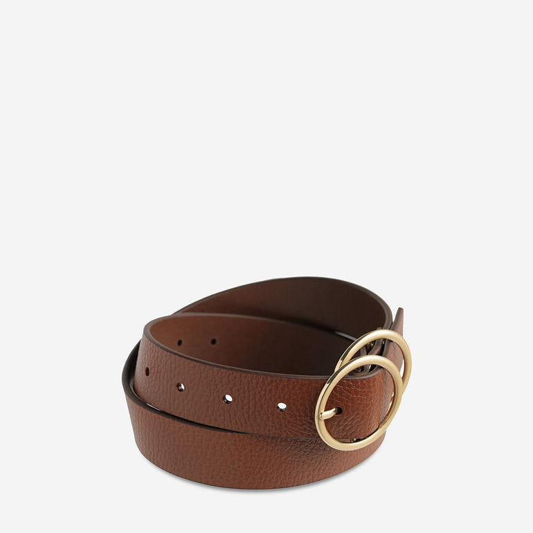 Status Anxiety Mislaid Women's Leather Belt Tan / Gold