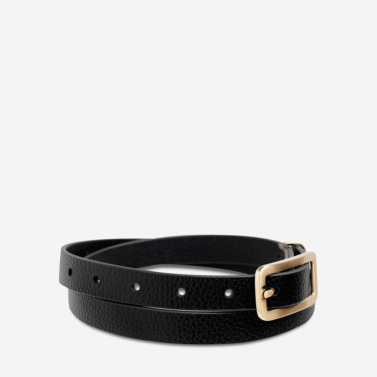 Status Anxiety Muse Women's Leather Belt Black/Gold