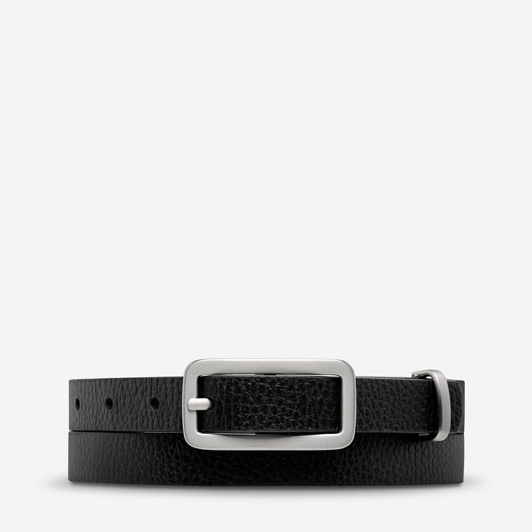 Status Anxiety Muse Women's Leather Belt Black/Silver