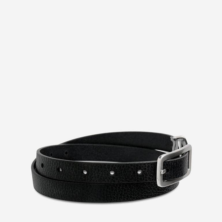 Status Anxiety Muse Women's Leather Belt Black/Silver