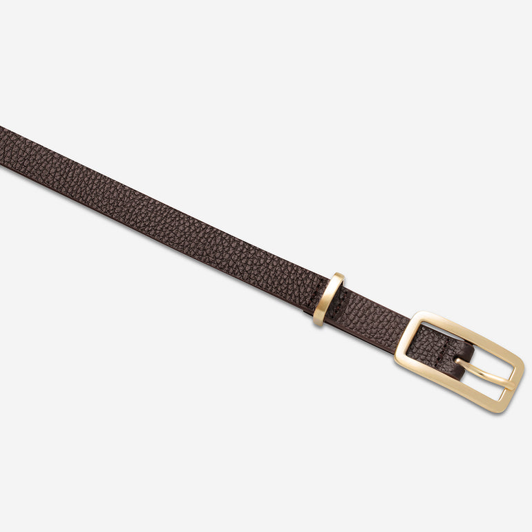 Status Anxiety Muse Women's Leather Belt Choc/Gold