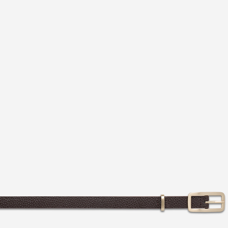 Status Anxiety Muse Women's Leather Belt Choc/Gold