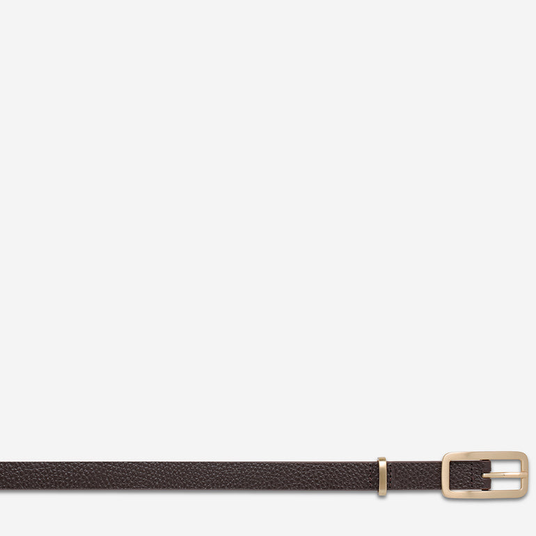 Status Anxiety Muse Women's Leather Belt Choc/Gold