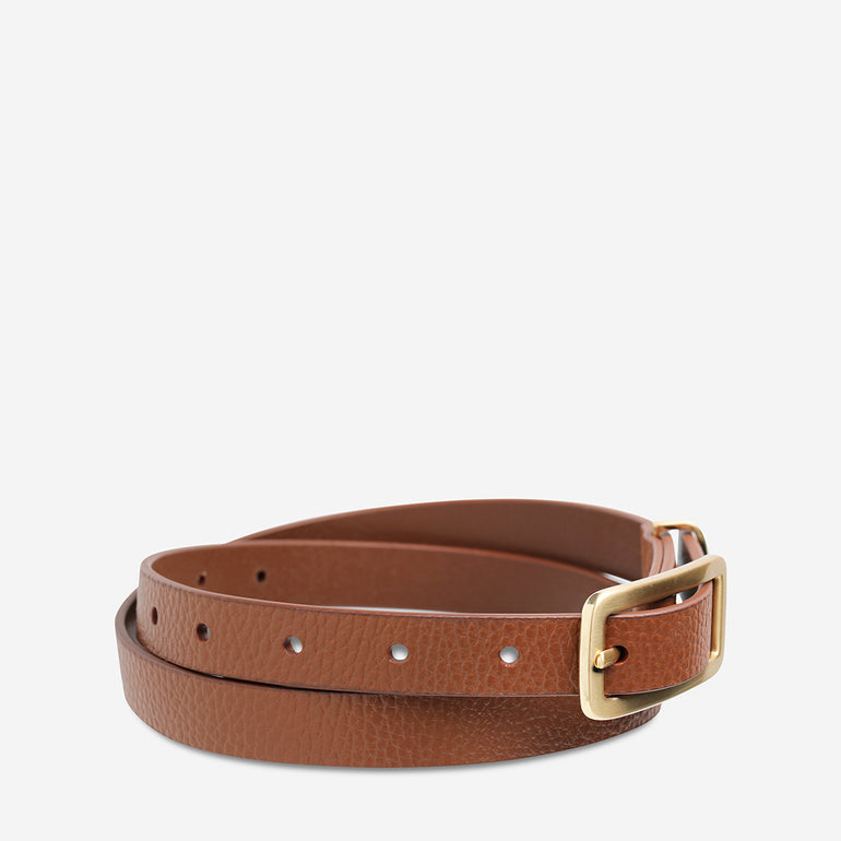 Status Anxiety Muse Women's Leather Belt Tan/Gold