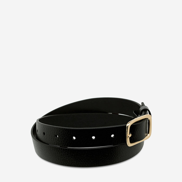 Status Anxiety Nobody's Fault Women's Leather Belt Black/Gold