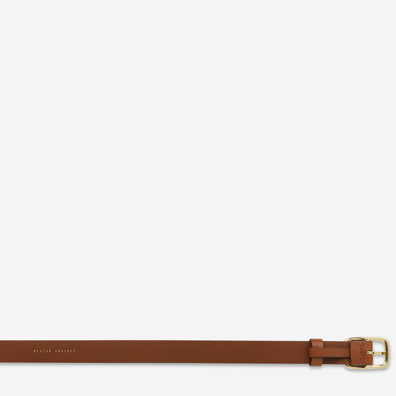 Status Anxiety Nobody's Fault Women's Leather Belt Tan/Gold