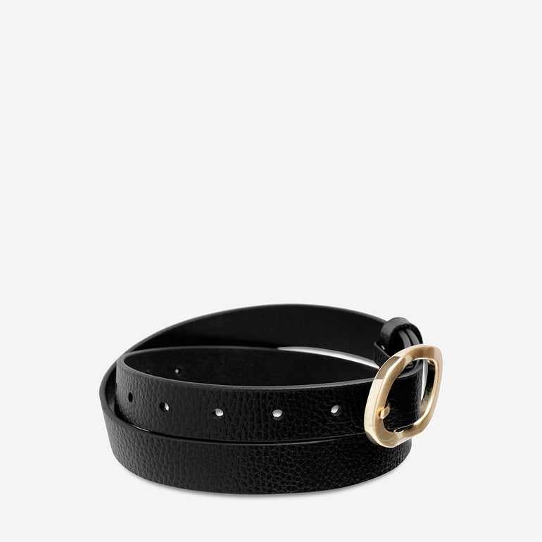 Status Anxiety Nocturne Women's Leather Belt Black/Gold