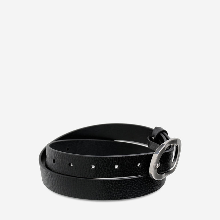 Status Anxiety Nocturne Women's Leather Belt Black/Silver