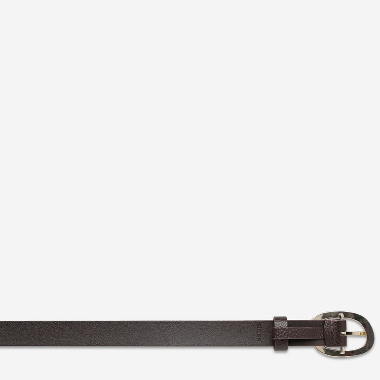 Status Anxiety Nocturne Women's Leather Belt Choc/Gold