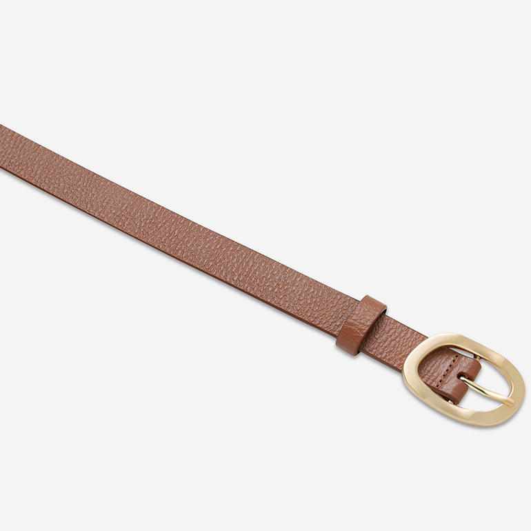 Status Anxiety Nocturne Women's Leather Belt Tan/Gold