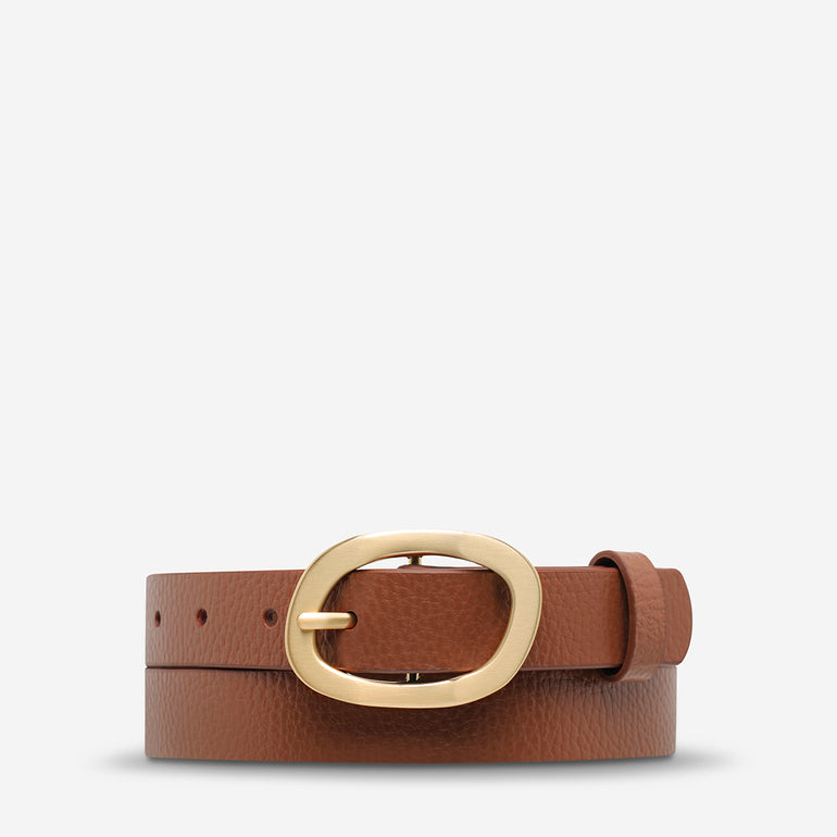 Status Anxiety Nocturne Women's Leather Belt Tan/Gold