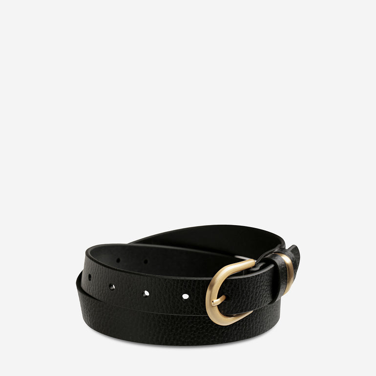 Status Anxiety Over and Over Women's Leather Belt Black / Gold