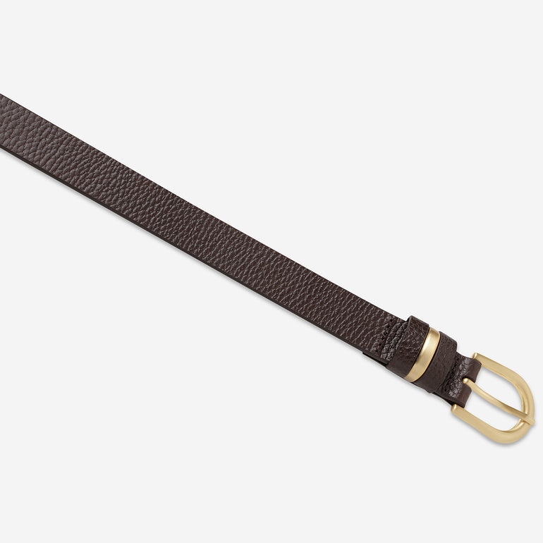 Status Anxiety Over and Over Women's Leather Belt Choc / Gold