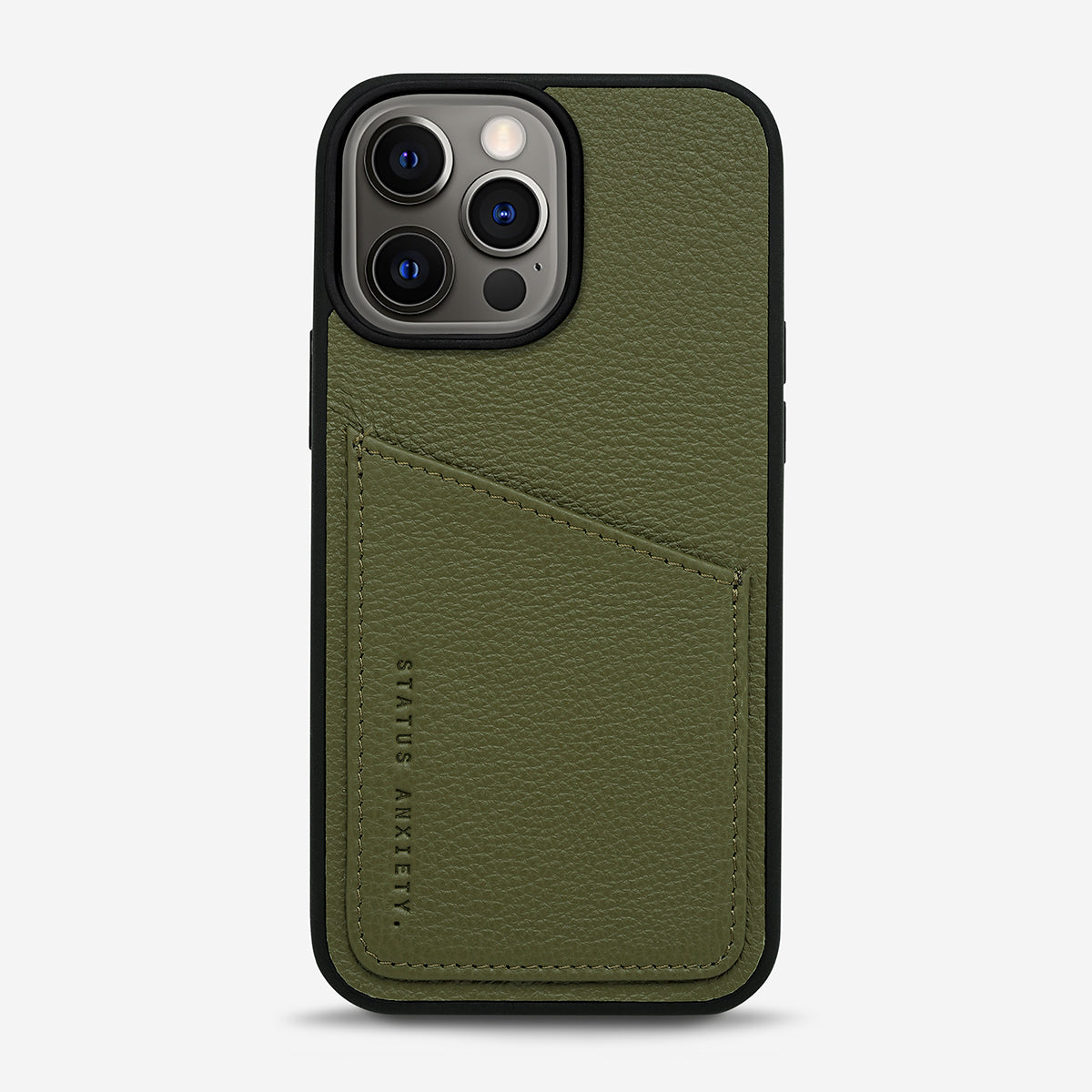 Status Anxiety Who's Who Leather iPhone Cases Khaki