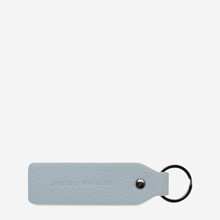 Status Anxiety Make Your Move Leather Keyring Powder Blue