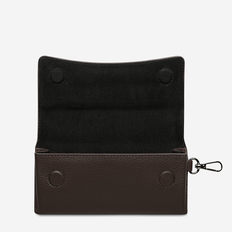 Status Anxiety ‘Into The Ether’ Leather Sunglasses Case Cocoa