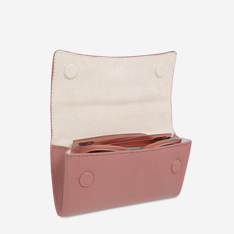 Status Anxiety ‘Into The Ether’ Leather Sunglasses Case Dusty Rose