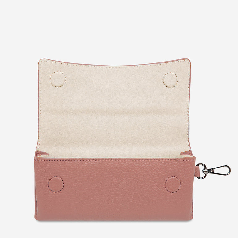 Status Anxiety ‘Into The Ether’ Leather Sunglasses Case Dusty Rose