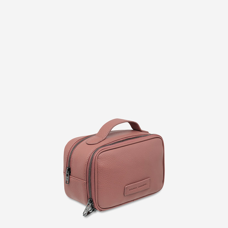 Status Anxiety Sail On Leather Toiletries Bag Dusty Rose