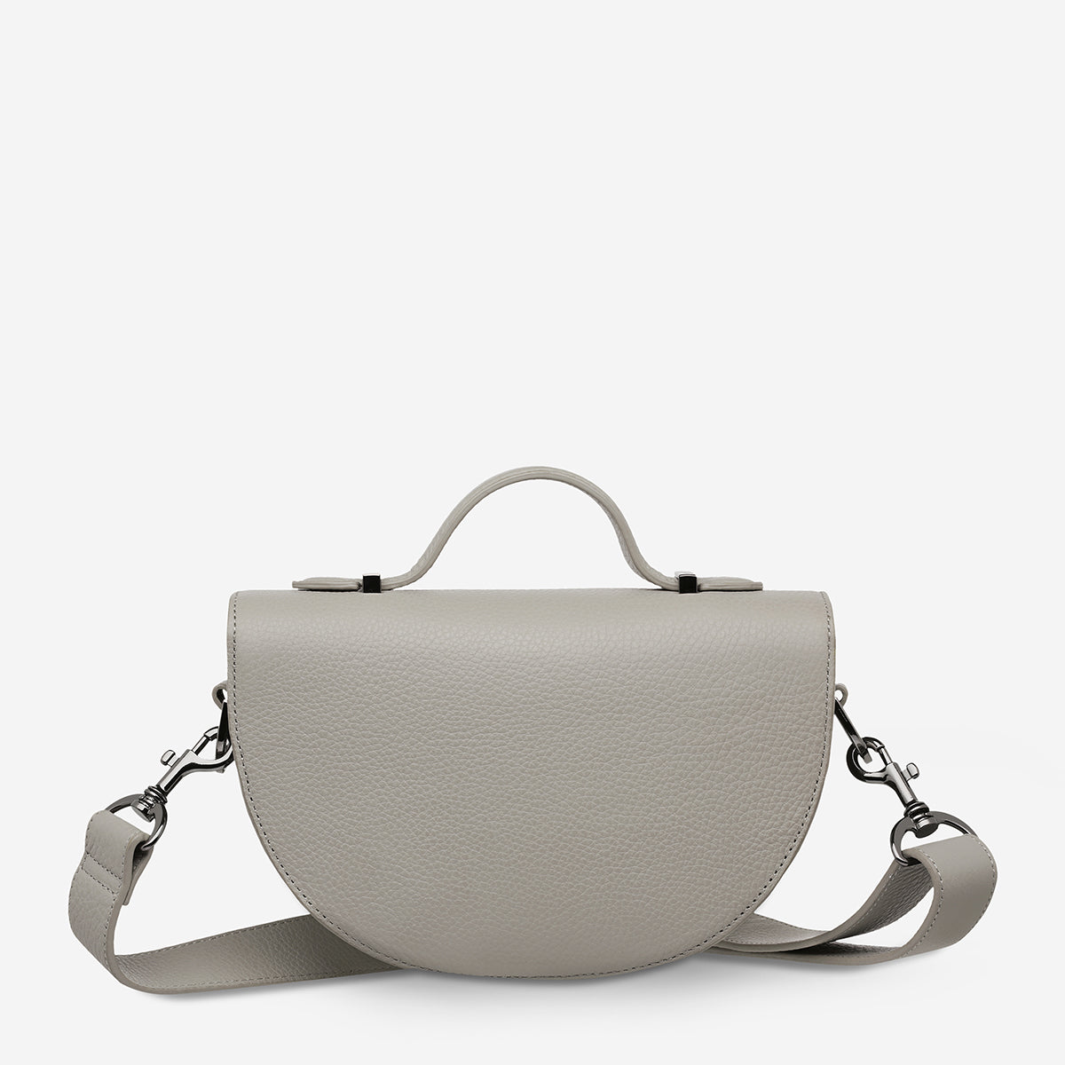 Grey shop leather crossbody