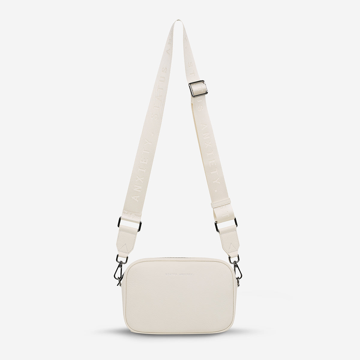 Plunder With Webbed Strap Chalk Crossbody Bag | Status Anxiety®
