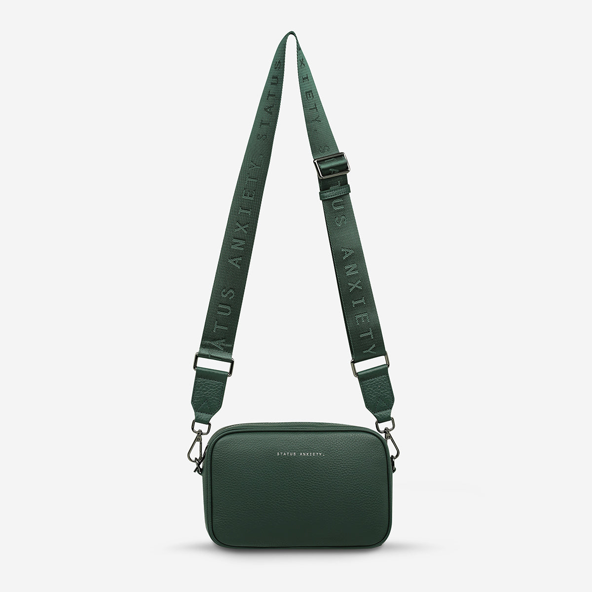 Plunder With Webbed Strap Green Crossbody Bag | Status Anxiety®