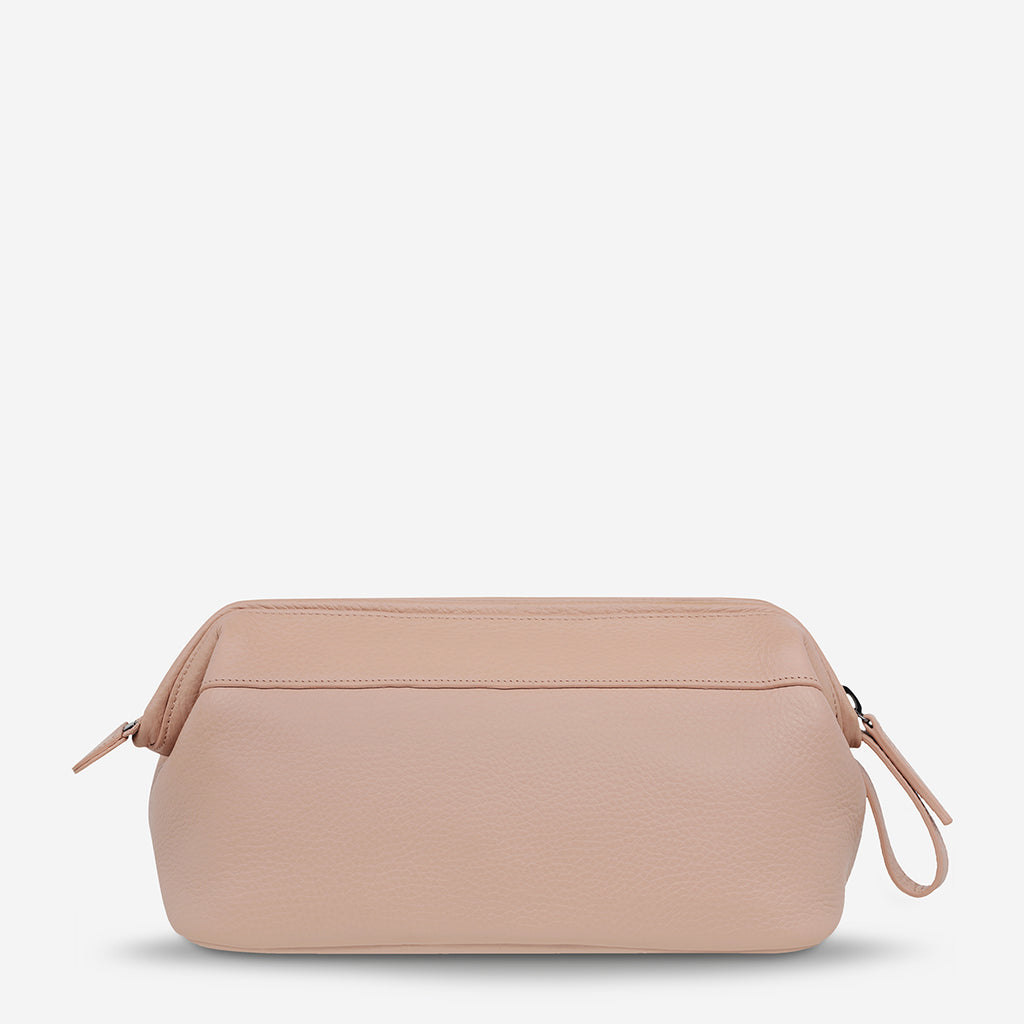 Liability Dusty Pink Leather Toiletries Bag | Status Anxiety® Official